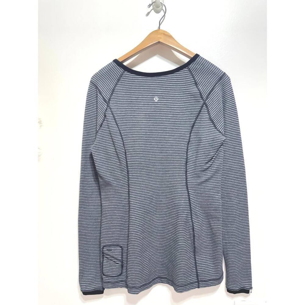Lululemon Run: Turn Around Long Sleeve In Deep Coal Mini Check Size 10 - Picture 6 of 12
